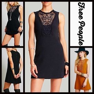 Free People Black Sleeveless Crochet Dress